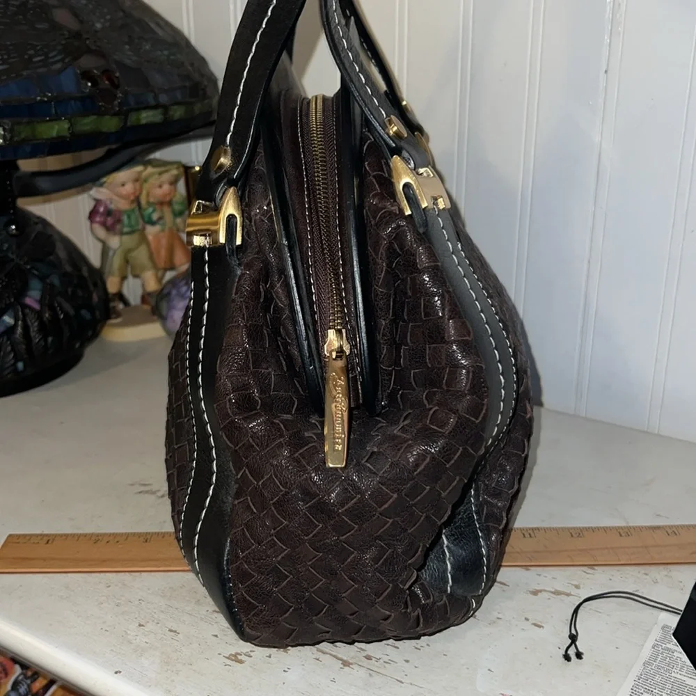 EUC Astronomica Firenze Italy woven leather satchel purse